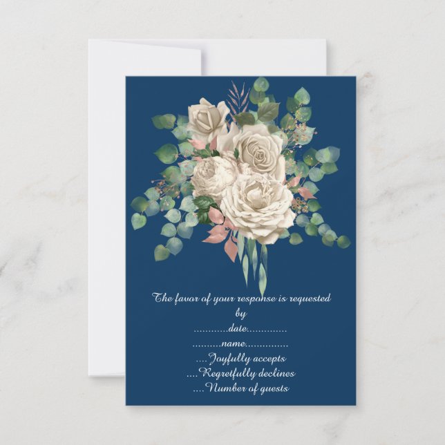 ROSE EUCALYPTUS UAWG ANNOUCEMENT CARD RSVP KARTE (Vorderseite)