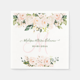 Rose Eukalyptus Monogramm Rosa Rose Jedes Ereignis Serviette