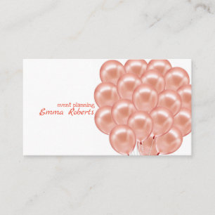 Rose Event Planning Balloons Moderne Visitenkarte