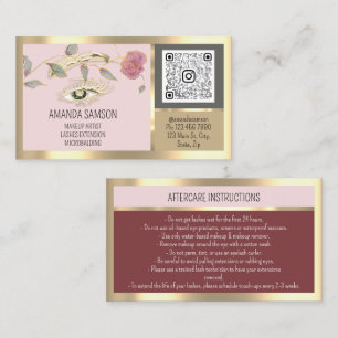 Rose Eyelash Microblade Qr Aftercare Instructions Visitenkarte