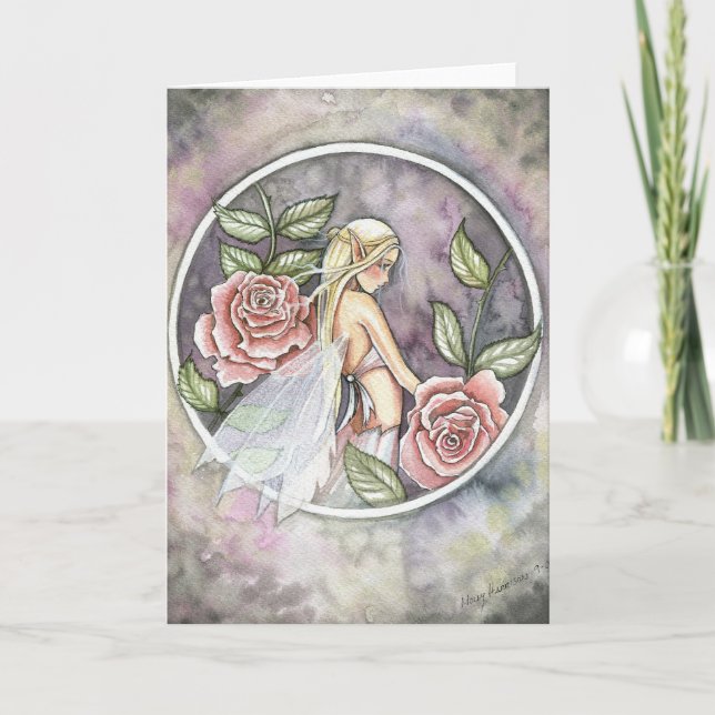 Rose Fairy Card by Molly Harrison Karte (Vorderseite)