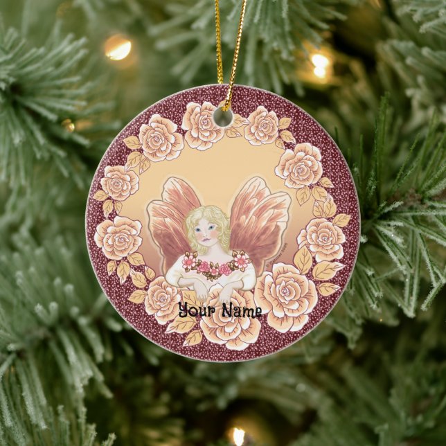 Rose Fairy Ring Sondermärchen Keramik Ornament (Baum)