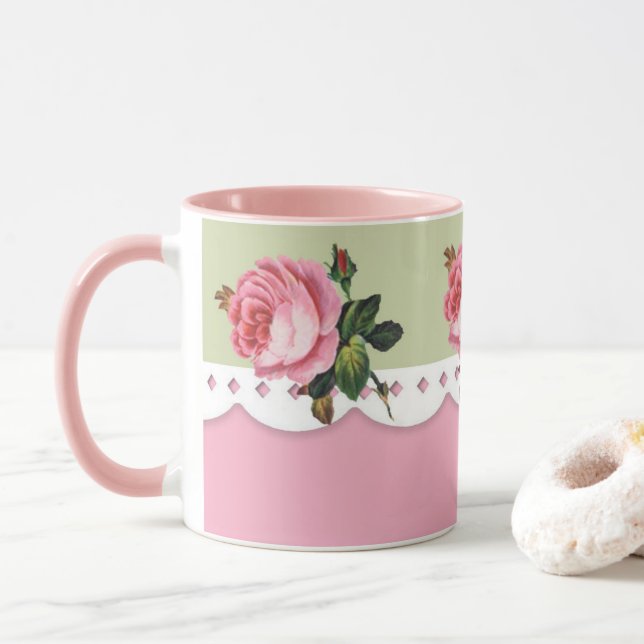 Rose Fancy Tasse (Mit Donut)