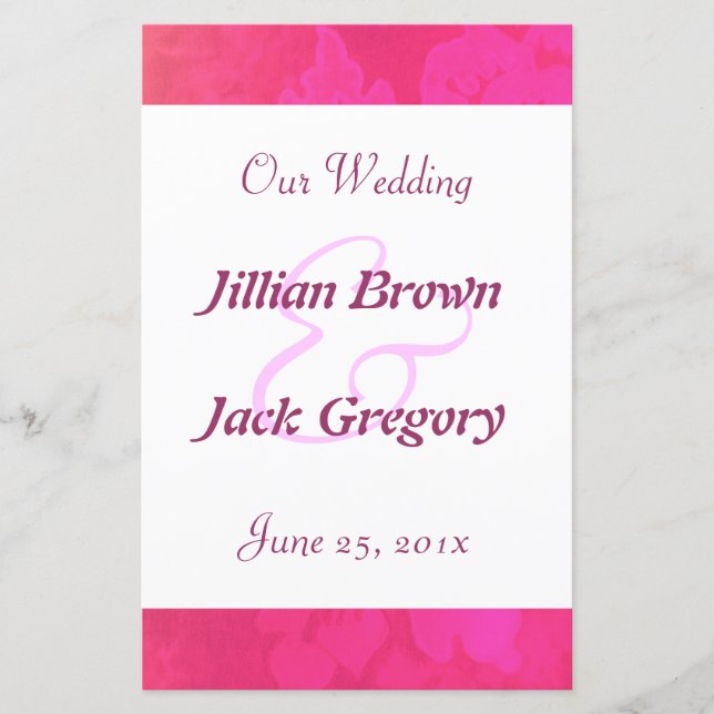 Rose Fantasy Wedding Program (Vorderseite)