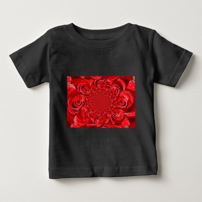 Rose-farbene Welt: Blumenfantasie Baby T-shirt (Vorderseite)
