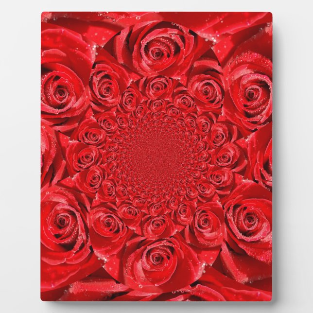 Rose-farbene Welt: Blumenfantasie Fotoplatte (Vorderseite)