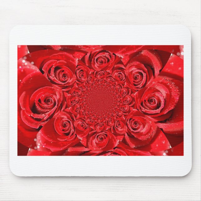 Rose-farbene Welt: Blumenfantasie Mousepad (Vorne)