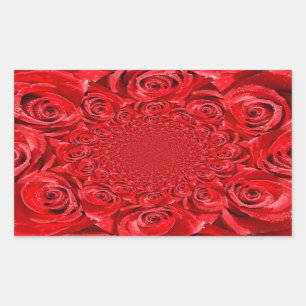 Rose-farbene Welt: Blumenfantasie Rechteckiger Aufkleber