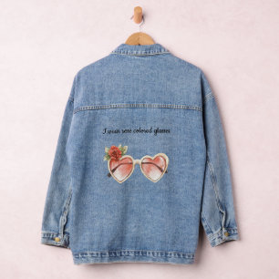 Rose Farbige Sonnenbrille Jeansjacke