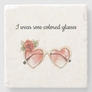 Rose Farbige Sonnenbrille Steinuntersetzer