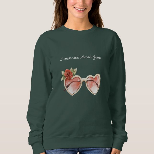 Rose Farbige Sonnenbrille Sweatshirt (Vorderseite)