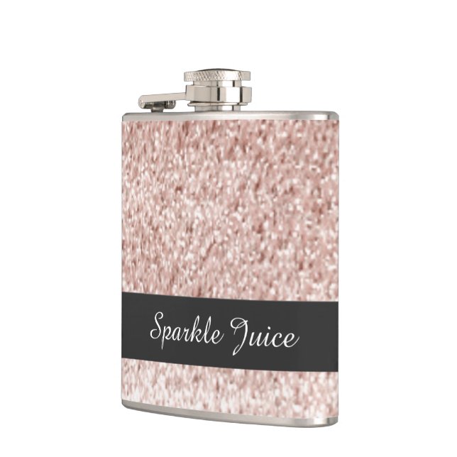 Rose Faux Glitter Sparkle Juice Flachmann (Links)