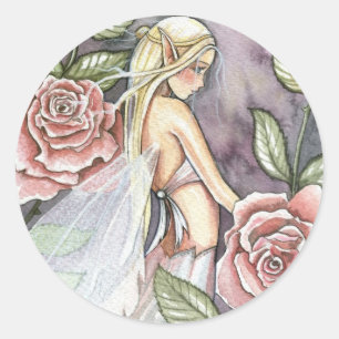 Rose-Fee-Sticker von Molly Harrison Runder Aufkleber