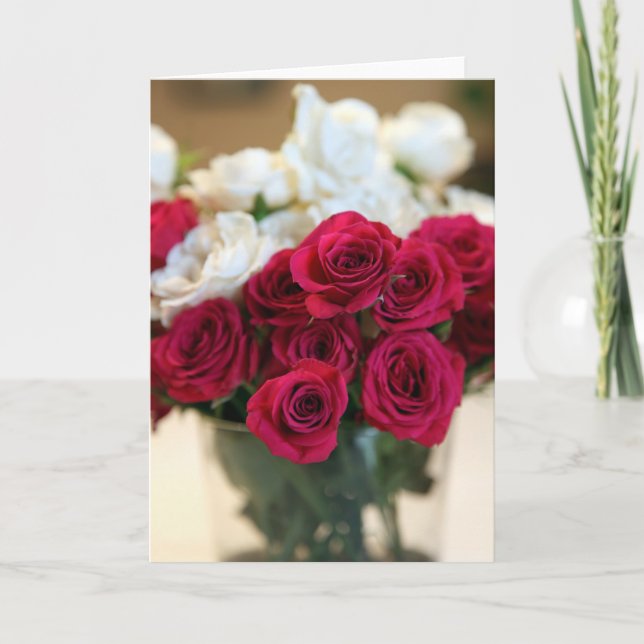 Rose Feiertagskarte (Vorderseite)