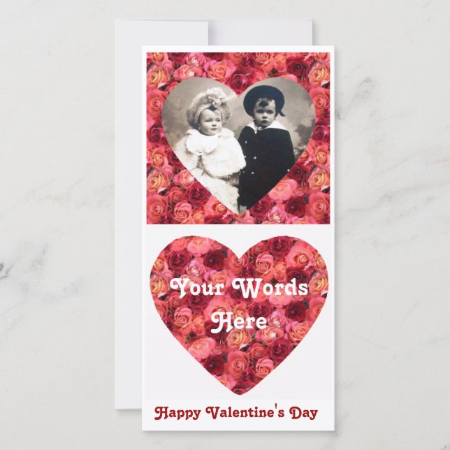 ROSE FELD, leuchtend rosa Feiertagskarte (Vorderseite)