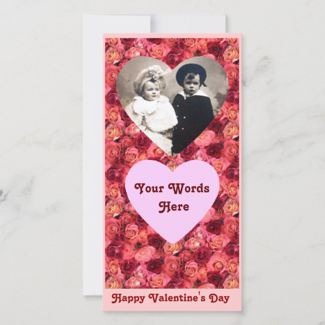 ROSE FELD, leuchtend rosa Feiertagskarte (Vorderseite)