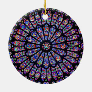 Rose Fenster Norte Dame Kathedrale Keramik Ornament