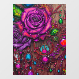 Rose Fensteraufkleber