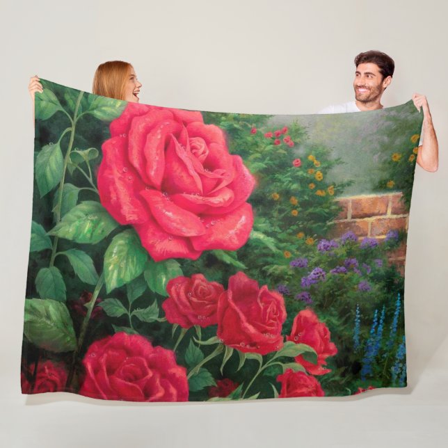 Rose Fleecedecke (Beispiel)