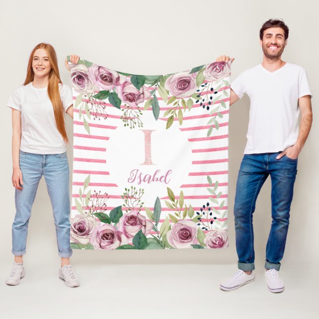 Rose Fleecedecke (Beispiel)