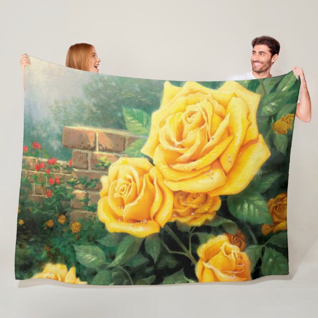 Rose Fleecedecke (Beispiel)