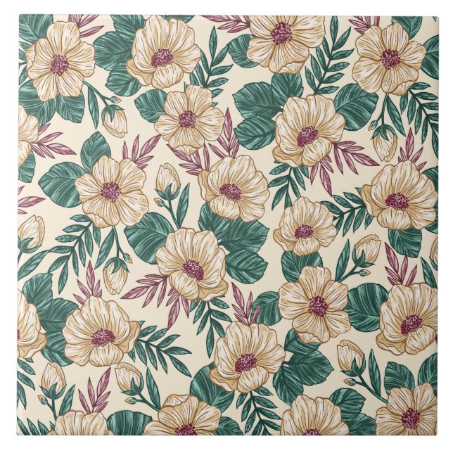 Rose Fliese (Vorderseite)