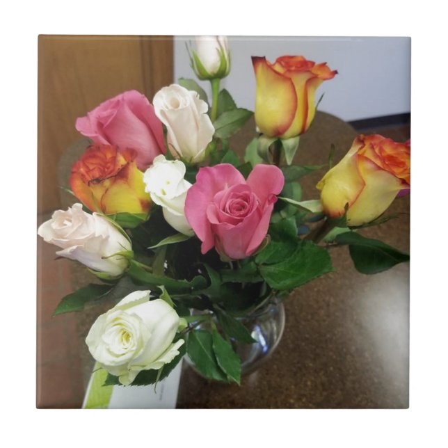 Rose Fliese (Vorderseite)