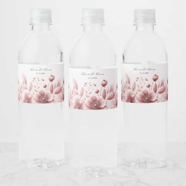 Rose Flora Flasche Wasserflaschenetikett (Flaschen)