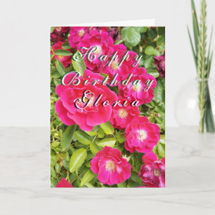 Rose floral "Alles Gute zum Geburtstag" anpassbar Karte