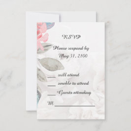 Rose Floral Aquarell Hochzeit RSVP Response Card