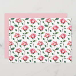 Rose Floral Botanical Note Card Mitteilungskarte