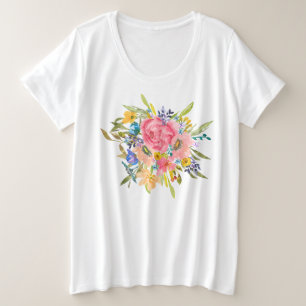 Rose Floral Bouquet Große Größe T-Shirt