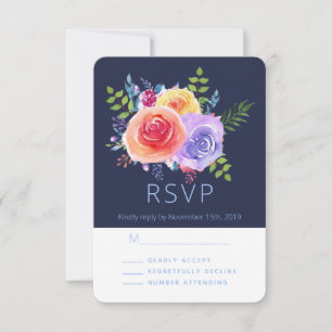 Rose Floral Bouquet Party UAWG RSVP Karte