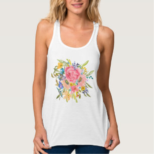 Rose Floral Bouquet Tank Top