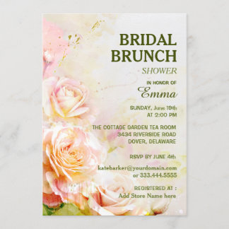 Rose Floral Bridal Brunch Dusche Einladung