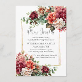 Rose Floral Eukalyptus Wedding Begleitkarte