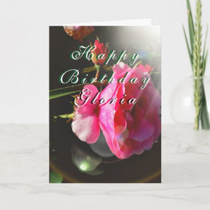Rose Floral " Geburtstag" anpassbare Karte