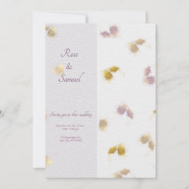 Rose Floral Glitter Paper Textured Wedding Einladung