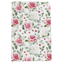 Rose Floral Hearts Brautparty Mittlere Geschenktüte