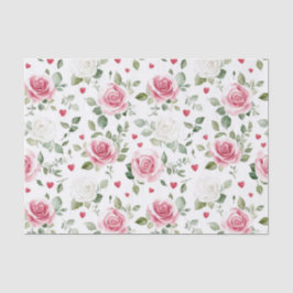 Rose Floral Hearts Brautparty Seidenpapier