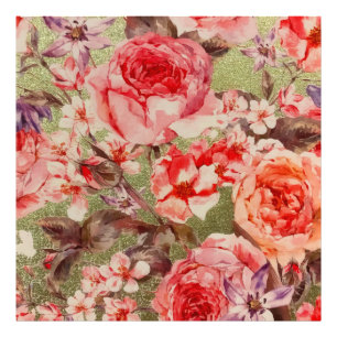 Rose Floral Himbeere Himbeere Rosa Wasserfarbe Fotodruck