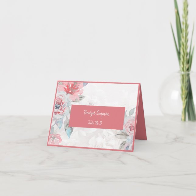 Rose Floral Hochzeitskarte Dankeskarte (Vorderseite)