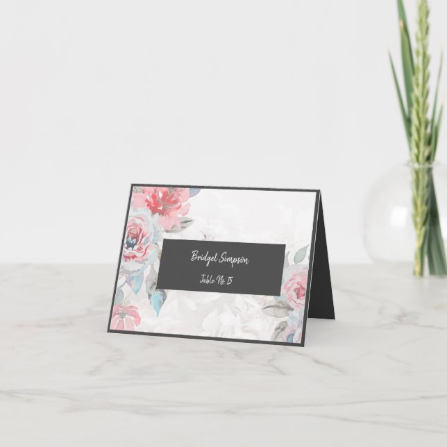 Rose Floral Hochzeitskarte Dankeskarte (Vorderseite)