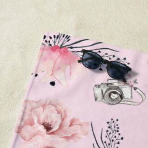 Rose Floral Pastel Strandtuch