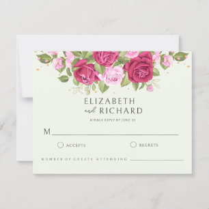 Rose Floral Pastel Watercolor RSVP Karte