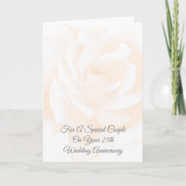 Rose Floral Personalisiert 25. Hochzeitstag Karte