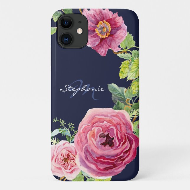 Rose Floral Watercolor Case-Mate iPhone Hülle (Rückseite)