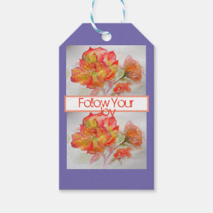 Rose Floral Watercolor Orange Folgen Sie Ihrer Fre Geschenkanhänger