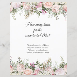 Rose Floral Wie viele Kisses Brautparty Game