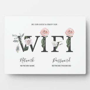 Rose Floral WIFI Guest Password Fotoplatte